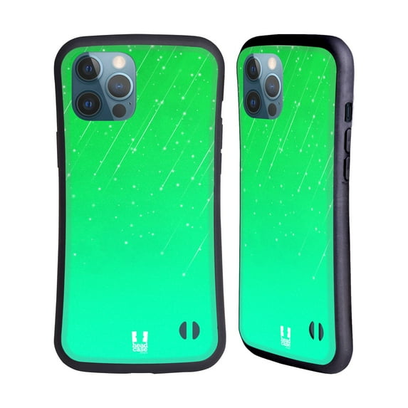 Head Case Designs Neon Rain Ombre Green Hybrid Case Compatible with Apple iPhone 12 Pro Max