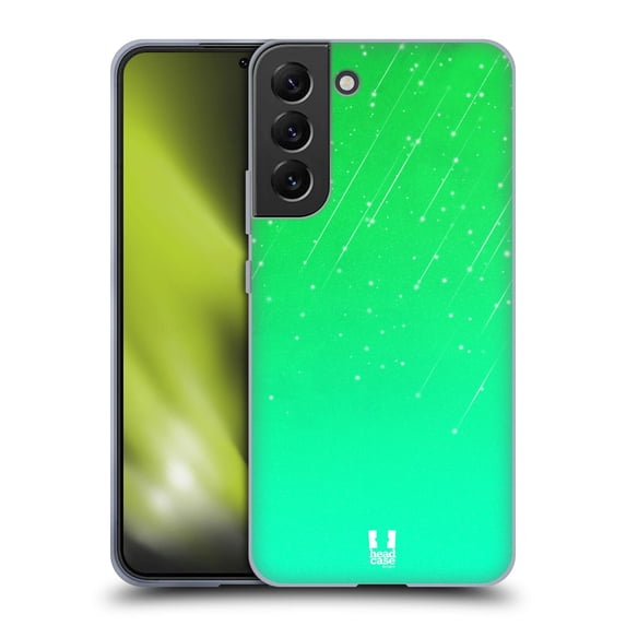 Head Case Designs Neon Rain Ombre Green Soft Gel Case Compatible with Samsung Galaxy S22+ 5G