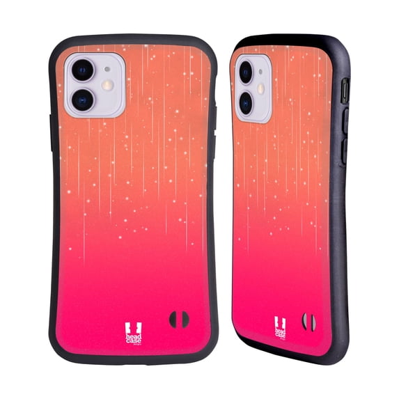 Head Case Designs Neon Rain Ombre Peach Pink Hybrid Case Compatible with Apple iPhone 11