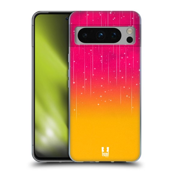 Head Case Designs Neon Rain Ombre Pink Orange Soft Gel Case Compatible with Google Pixel 8 Pro
