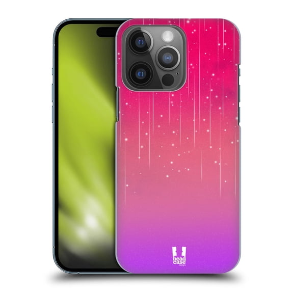 Head Case Designs Neon Rain Ombre Pink Purple Hard Back Case Compatible with Apple iPhone 14 Pro