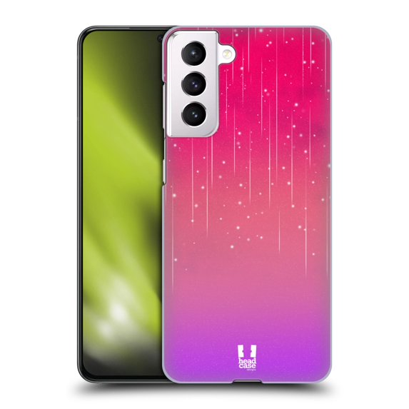 Head Case Designs Neon Rain Ombre Pink Purple Hard Back Case Compatible with Samsung Galaxy S21 5G