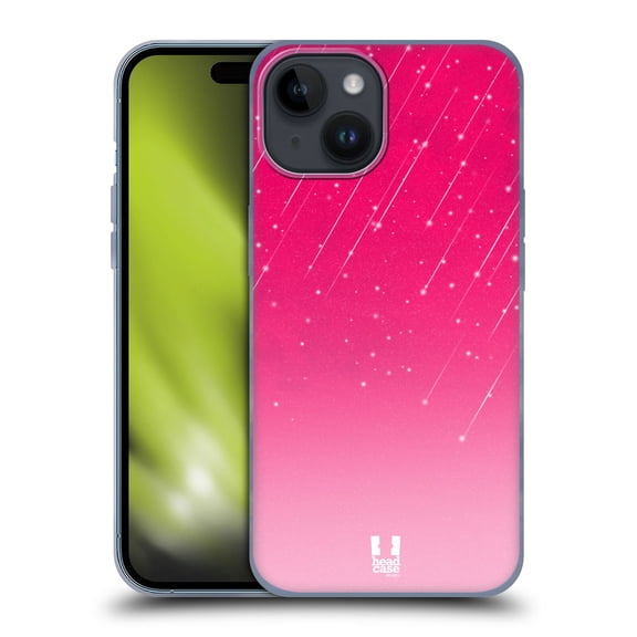Head Case Designs Neon Rain Ombre Pink Soft Gel Case Compatible with Apple iPhone 15