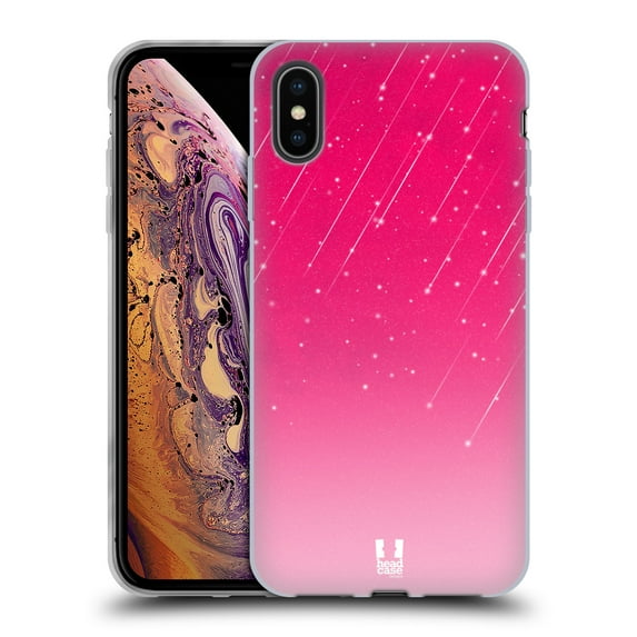 Head Case Designs Neon Rain Ombre Pink Soft Gel Case Compatible with Apple iPhone XS Max