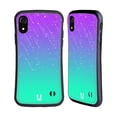 thumbnail image 1 of Head Case Designs Neon Rain Ombre Purple Aqua Hybrid Case Compatible with Apple iPhone XR, 1 of 7