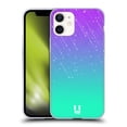 thumbnail image 1 of Head Case Designs Neon Rain Ombre Purple Aqua Soft Gel Case Compatible with Apple iPhone 12 Mini, 1 of 7