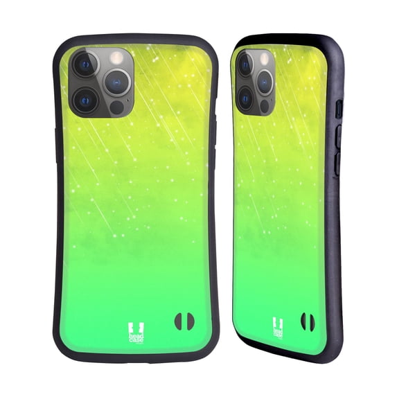 Head Case Designs Neon Rain Ombre Yellow Green Hybrid Case Compatible with Apple iPhone 14 Pro Max