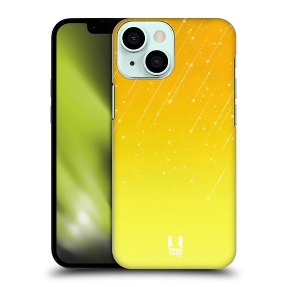 Head Case Designs Neon Rain Ombre Yellow Hard Back Case Compatible with Apple iPhone 13 Mini