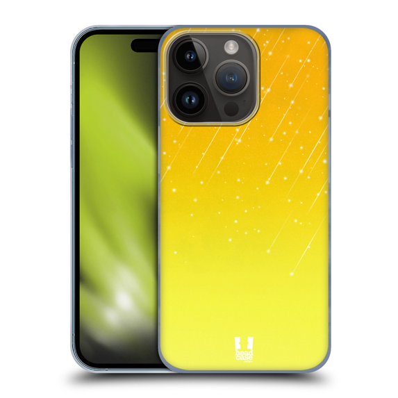 Head Case Designs Neon Rain Ombre Yellow Hard Back Case Compatible with Apple iPhone 15 Pro