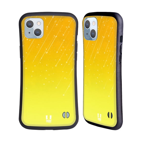 Head Case Designs Neon Rain Ombre Yellow Hybrid Case Compatible with Apple iPhone 14 Plus