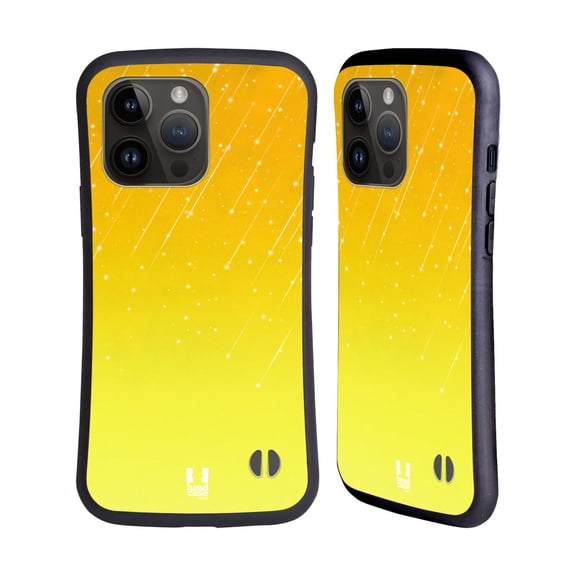Head Case Designs Neon Rain Ombre Yellow Hybrid Case Compatible with Apple iPhone 15 Pro Max