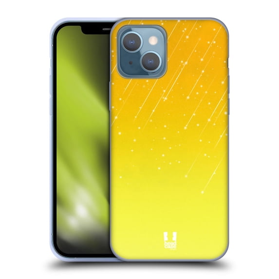 Head Case Designs Neon Rain Ombre Yellow Soft Gel Case Compatible with Apple iPhone 13