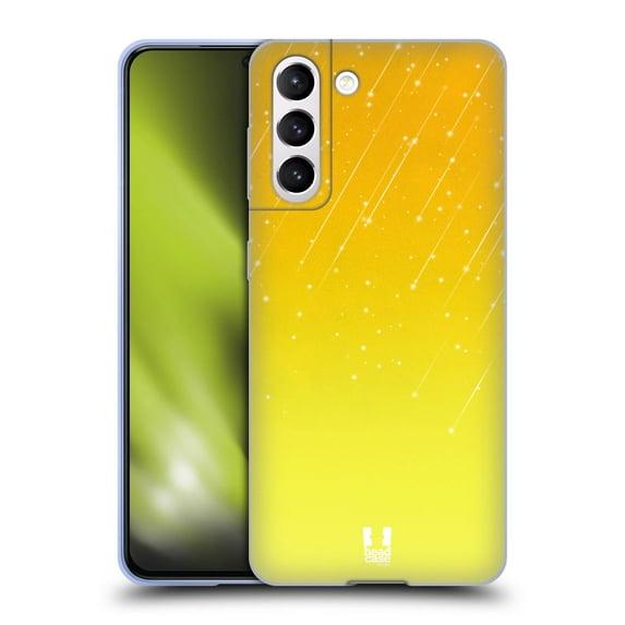 Head Case Designs Neon Rain Ombre Yellow Soft Gel Case Compatible with Samsung Galaxy S21 5G