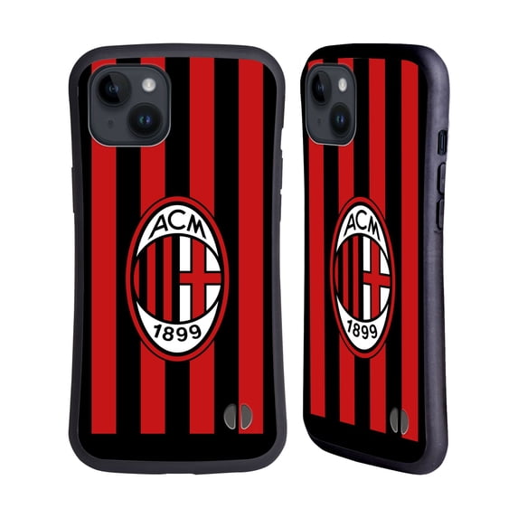Head Case Designs Officially Licensed AC Milan 2022/23 Home Kit Hybrid Case Compatible with Apple iPhone 15 Plus