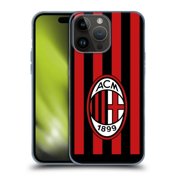 Head Case Designs Officially Licensed AC Milan 2022/23 Home Kit Soft Gel Case Compatible with Apple iPhone 15 Pro Max