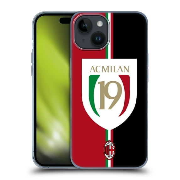 Head Case Designs Officially Licensed AC Milan 2022/23 Scudetto Champions Soft Gel Case Compatible with Apple iPhone 15