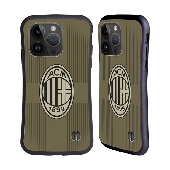 Head Case Designs Officially Licensed AC Milan 2022/23 Third Kit Hybrid Case Compatible with Apple iPhone 15 Pro