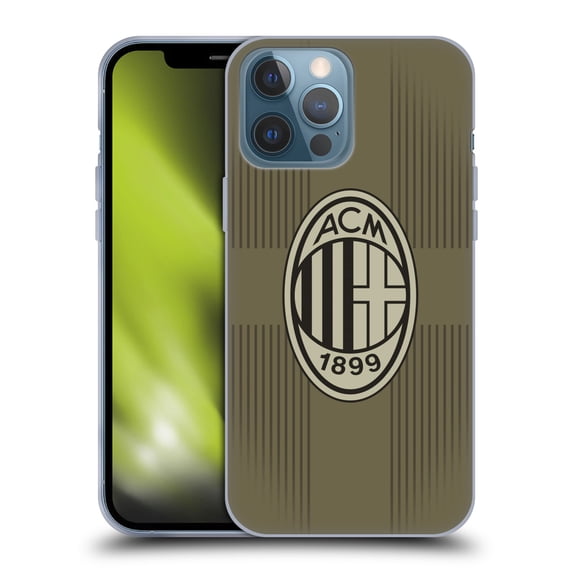 Head Case Designs Officially Licensed AC Milan 2022/23 Third Kit Soft Gel Case Compatible with Apple iPhone 13 Pro Max