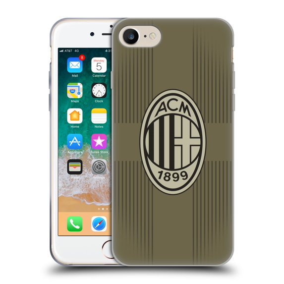 Head Case Designs Officially Licensed AC Milan 2022/23 Third Kit Soft Gel Case Compatible with Apple iPhone 7 / 8 / SE 2020 & 2022