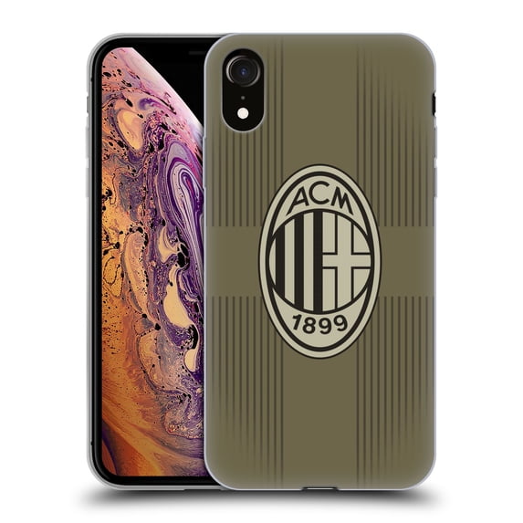 Head Case Designs Officially Licensed AC Milan 2022/23 Third Kit Soft Gel Case Compatible with Apple iPhone XR