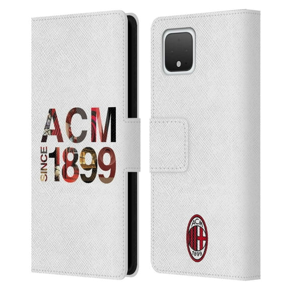 Head Case Designs Officially Licensed AC Milan Adults 1899 Leather Book Wallet Case Cover Compatible With Google Google Pixel 4