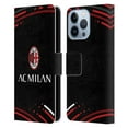 thumbnail image 1 of Head Case Designs Officially Licensed AC Milan Crest Patterns Curved Leather Book Wallet Case Cover Compatible with Apple iPhone 13 Pro, 1 of 6