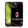 thumbnail image 1 of Head Case Designs Officially Licensed AC Milan Crest Patterns Curved Soft Gel Case Compatible with Apple iPhone 15, 1 of 7