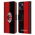 thumbnail image 1 of Head Case Designs Officially Licensed AC Milan Crest Red And Black Leather Book Wallet Case Cover Compatible with Apple iPhone 15, 1 of 6