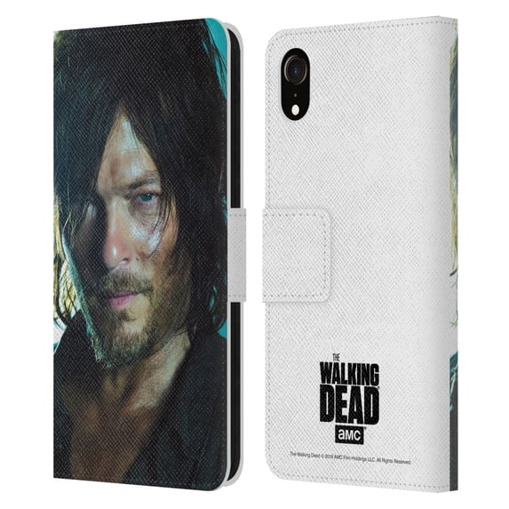 Head Case Designs Officially Licensed AMC The Walking Dead Characters Daryl Leather Book Wallet Case Cover Compatible with Apple iPhone XR