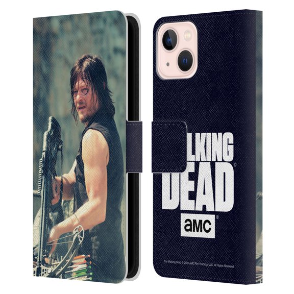 Head Case Designs Officially Licensed AMC The Walking Dead Daryl Dixon Archer Leather Book Wallet Case Cover Compatible with Apple iPhone 13