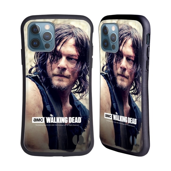Head Case Designs Officially Licensed AMC The Walking Dead Daryl Dixon Half Body Hybrid Case Compatible with Apple iPhone 12 / iPhone 12 Pro