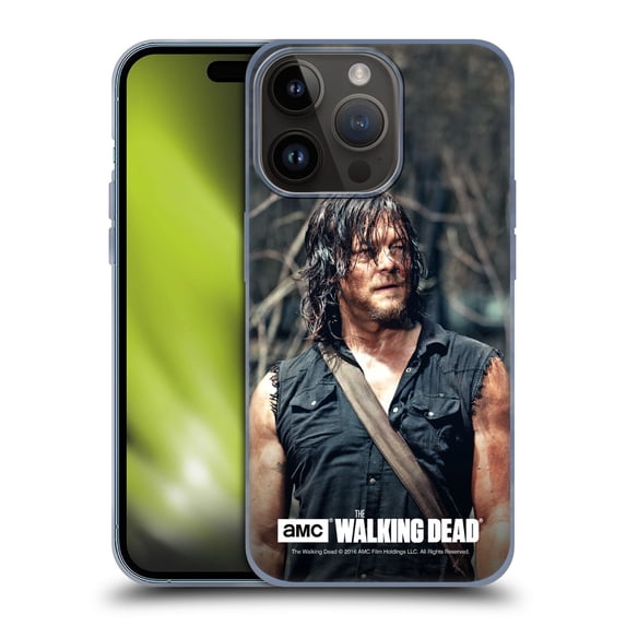 Head Case Designs Officially Licensed AMC The Walking Dead Daryl Dixon Look Soft Gel Case Compatible with Apple iPhone 15 Pro
