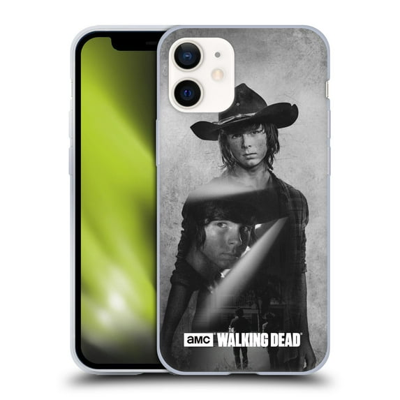 Head Case Designs Officially Licensed AMC The Walking Dead Double Exposure Carl Soft Gel Case Compatible with Apple iPhone 12 Mini