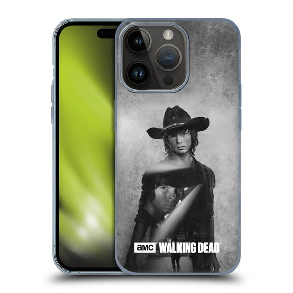 Head Case Designs Officially Licensed AMC The Walking Dead Double Exposure Carl Soft Gel Case Compatible with Apple iPhone 15 Pro