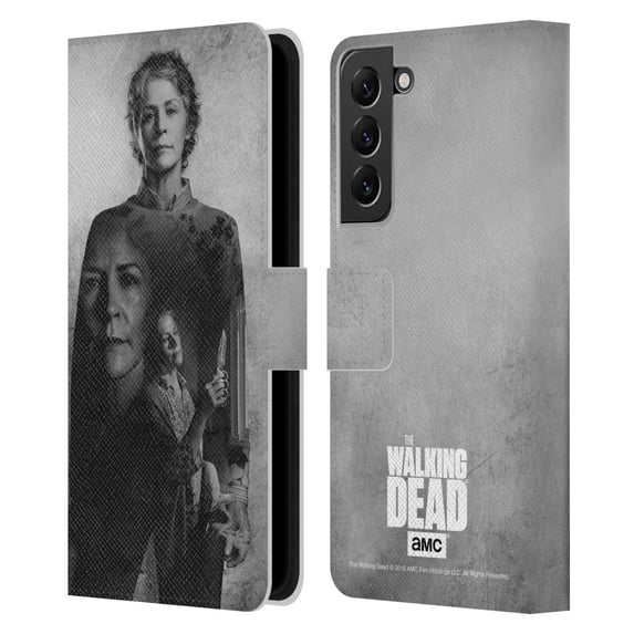 Head Case Designs Officially Licensed AMC The Walking Dead Double Exposure Carol Leather Book Wallet Case Cover Compatible with Samsung Galaxy S22+ 5G