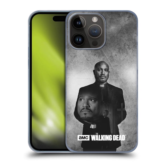 Head Case Designs Officially Licensed AMC The Walking Dead Double Exposure Gabriel Hard Back Case Compatible with Apple iPhone 15 Pro Max