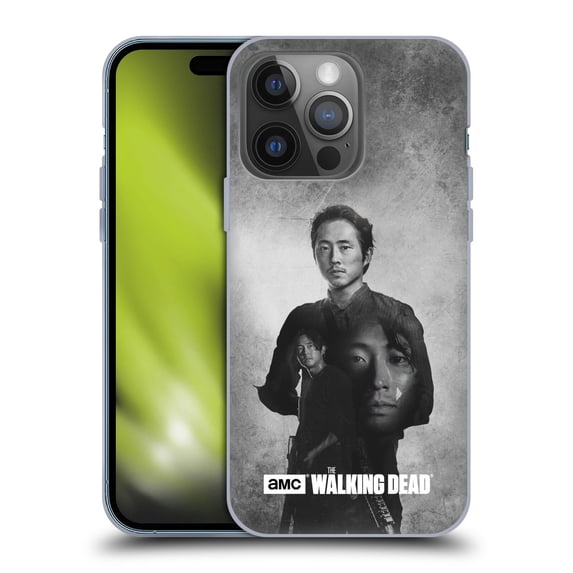 Head Case Designs Officially Licensed AMC The Walking Dead Double Exposure Glenn Soft Gel Case Compatible with Apple iPhone 14 Pro