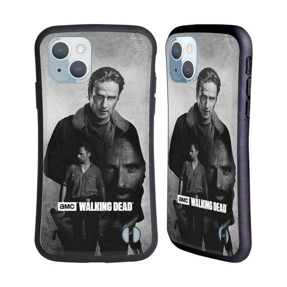 Head Case Designs Officially Licensed AMC The Walking Dead Double Exposure Rick Hybrid Case Compatible with Apple iPhone 14