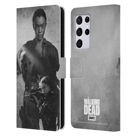 Head Case Designs Officially Licensed AMC The Walking Dead Double Exposure Sasha Leather Book Wallet Case Cover Compatible with Samsung Galaxy S21 Ultra 5G