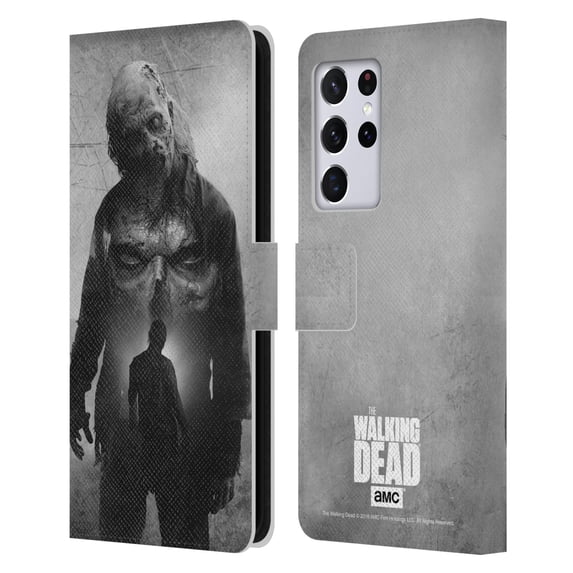 Head Case Designs Officially Licensed AMC The Walking Dead Double Exposure Walker Leather Book Wallet Case Cover Compatible with Samsung Galaxy S21 Ultra 5G