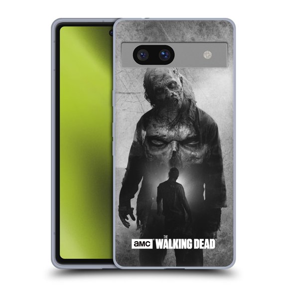 Head Case Designs Officially Licensed AMC The Walking Dead Double Exposure Walker Soft Gel Case Compatible with Google Pixel 7a