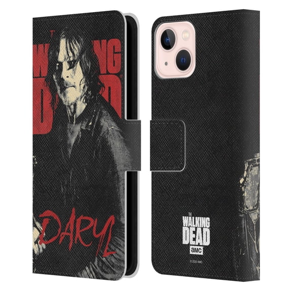 Head Case Designs Officially Licensed AMC The Walking Dead Season 10 Character Portraits Daryl Leather Book Wallet Case Cover Compatible with Apple iPhone 13