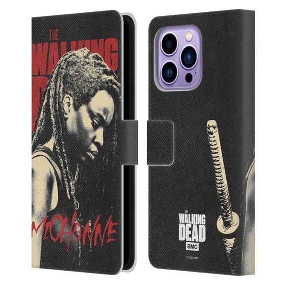 Head Case Designs Officially Licensed AMC The Walking Dead Season 10 Character Portraits Michonne Leather Book Wallet Case Cover Compatible with Apple iPhone 14 Pro Max
