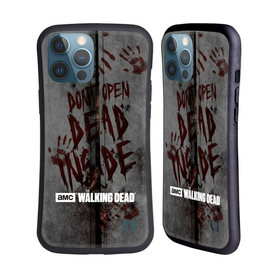 Head Case Designs Officially Licensed AMC The Walking Dead Typography Dead Inside Hybrid Case Compatible with Apple iPhone 13 Pro Max