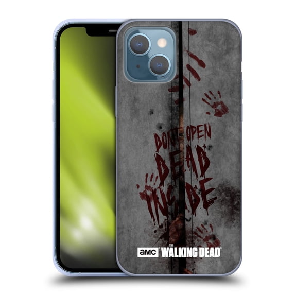 Head Case Designs Officially Licensed AMC The Walking Dead Typography Dead Inside Soft Gel Case Compatible with Apple iPhone 13