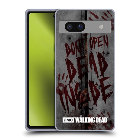 Head Case Designs Officially Licensed AMC The Walking Dead Typography Dead Inside Soft Gel Case Compatible with Google Pixel 7a