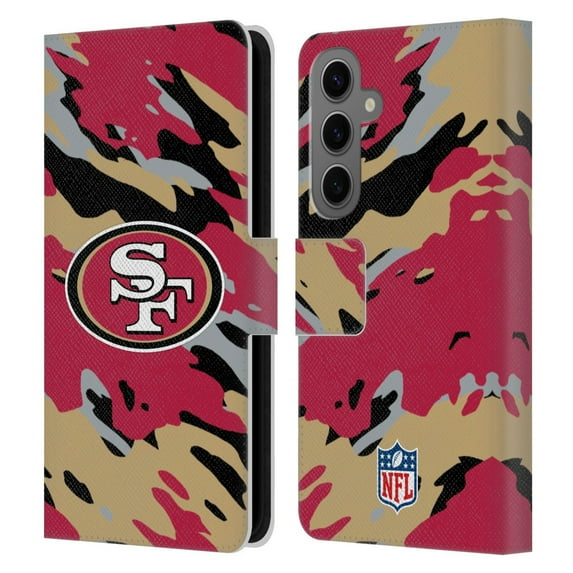 Head Case Designs NFL San Francisco 49Ers Logo Camou Leather Book Wallet Case Cover For Samsung Galaxy S25