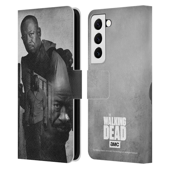 Head Case Designs Officially Licensed AMC The Walking Dead Double Exposure Morgan Leather Book Wallet Case Cover Compatible with Samsung Galaxy S22 5G