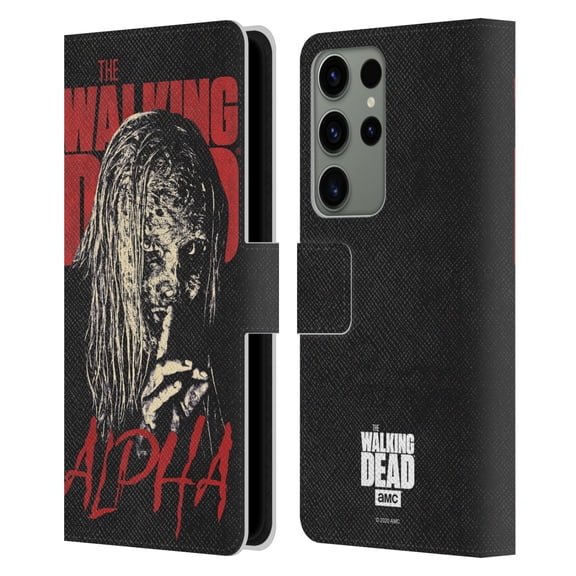 Head Case Designs Officially Licensed AMC The Walking Dead Season 10 Character Portraits Alpha Leather Book Wallet Case Cover Compatible with Samsung Galaxy S23 Ultra 5G