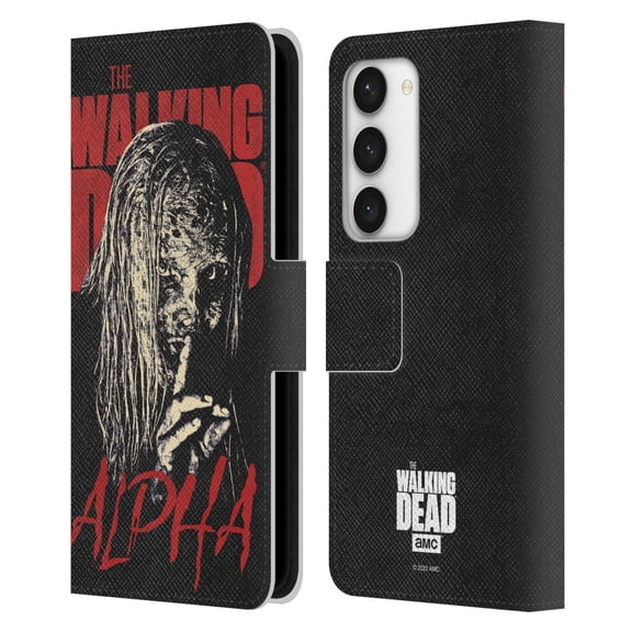 Head Case Designs Officially Licensed AMC The Walking Dead Season 10 Character Portraits Alpha Leather Book Wallet Case Cover Compatible with Samsung Galaxy S23 5G